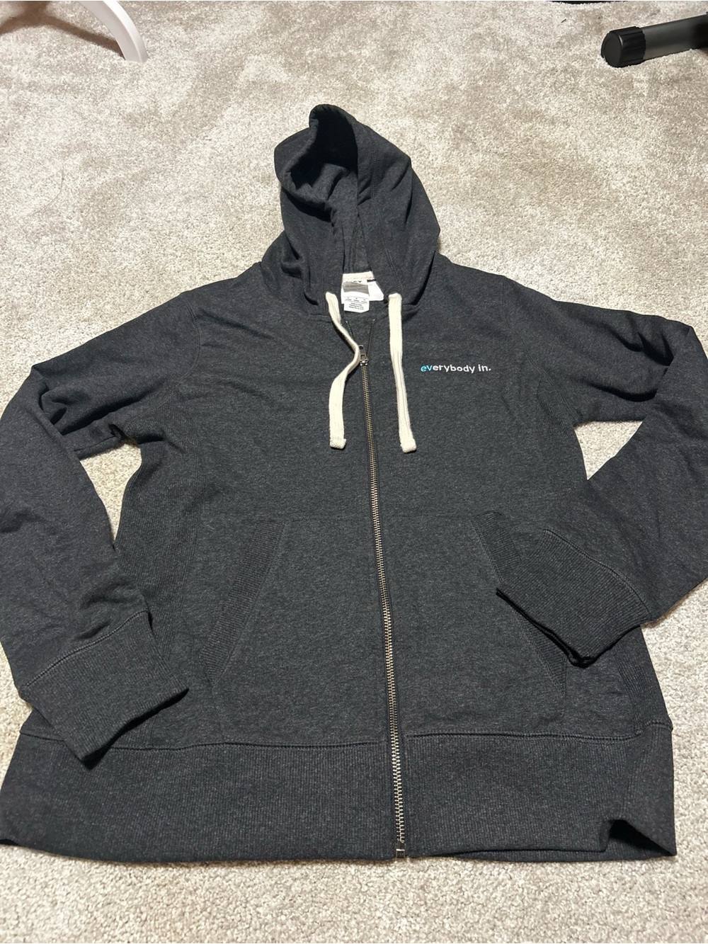 NEW District Dark Gray Full Zip Hoodie 100% Recycled Fabric